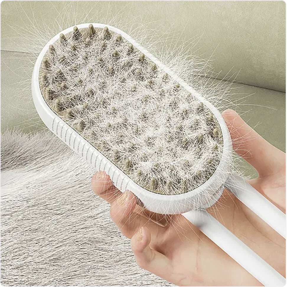 The Warm-Steam Brush That Calms Anxious Pets - While You Groom