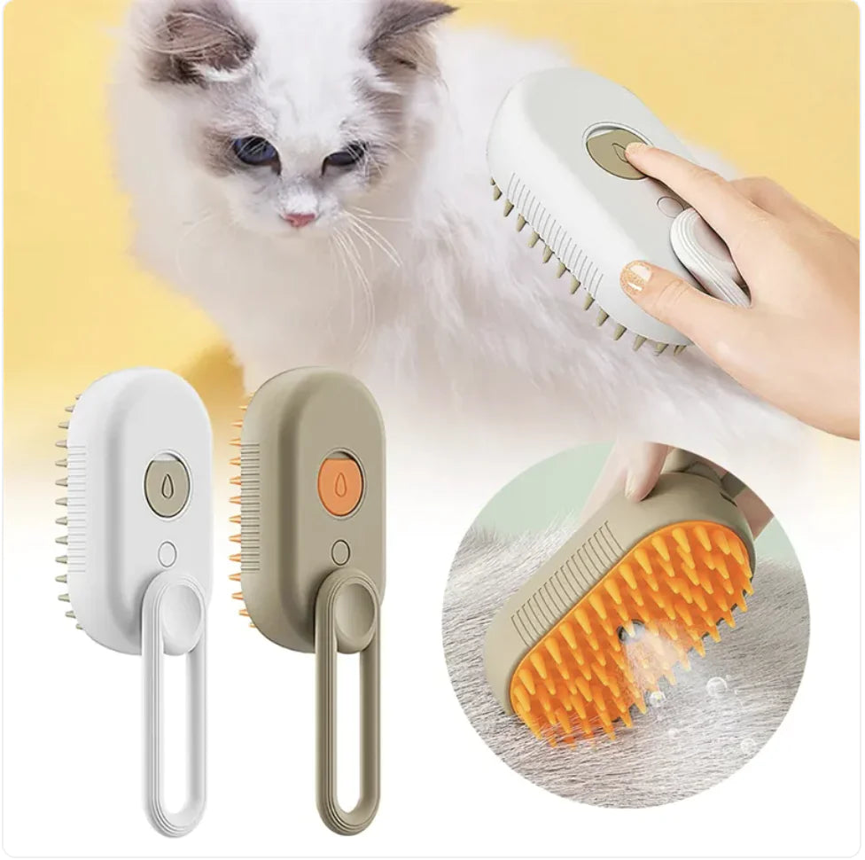 The Warm-Steam Brush That Calms Anxious Pets - While You Groom