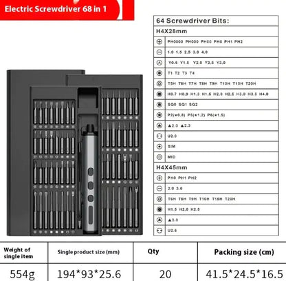 Jamli Tools™ 68-in-1 Electric Precision Screwdriver Set